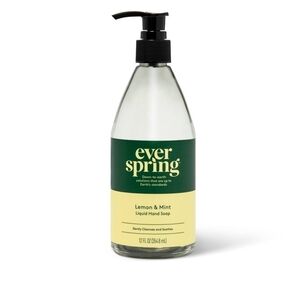 Set Of 2 Lemon & Mint Liquid Hand Soap - Green and Cream